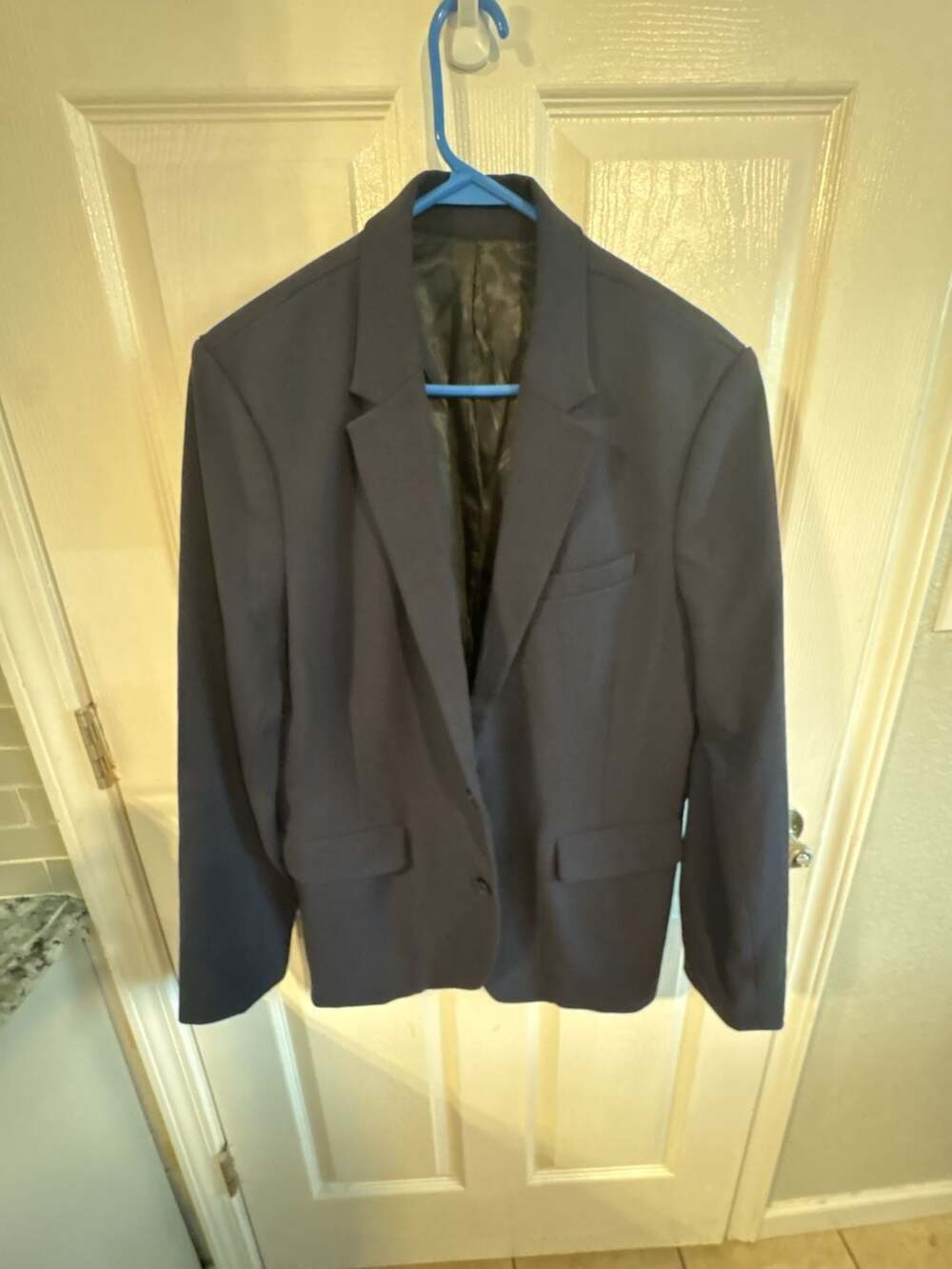 Abercrombie & Fitch The A&F Premium Tailored Blazer Navy Blue 40L
